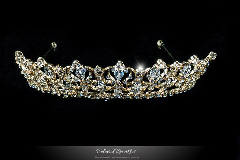 Marissa Vintage Art Deco Gold Tiara | Swarovski Crystal - Beloved Sparkles
- 1